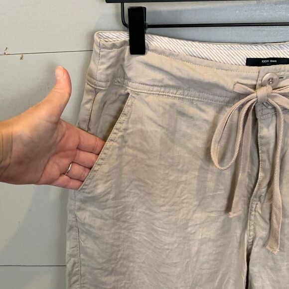 Jones & Co 100% linen drawstring Bermuda style shorts size 6 - Picture 4 of 8